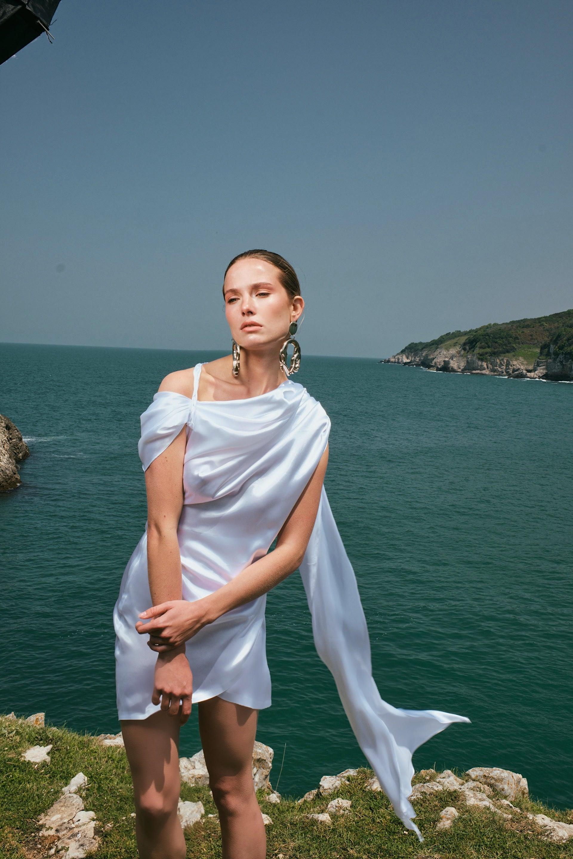 LAİLA ELBİSE BEYAZ - twostouch