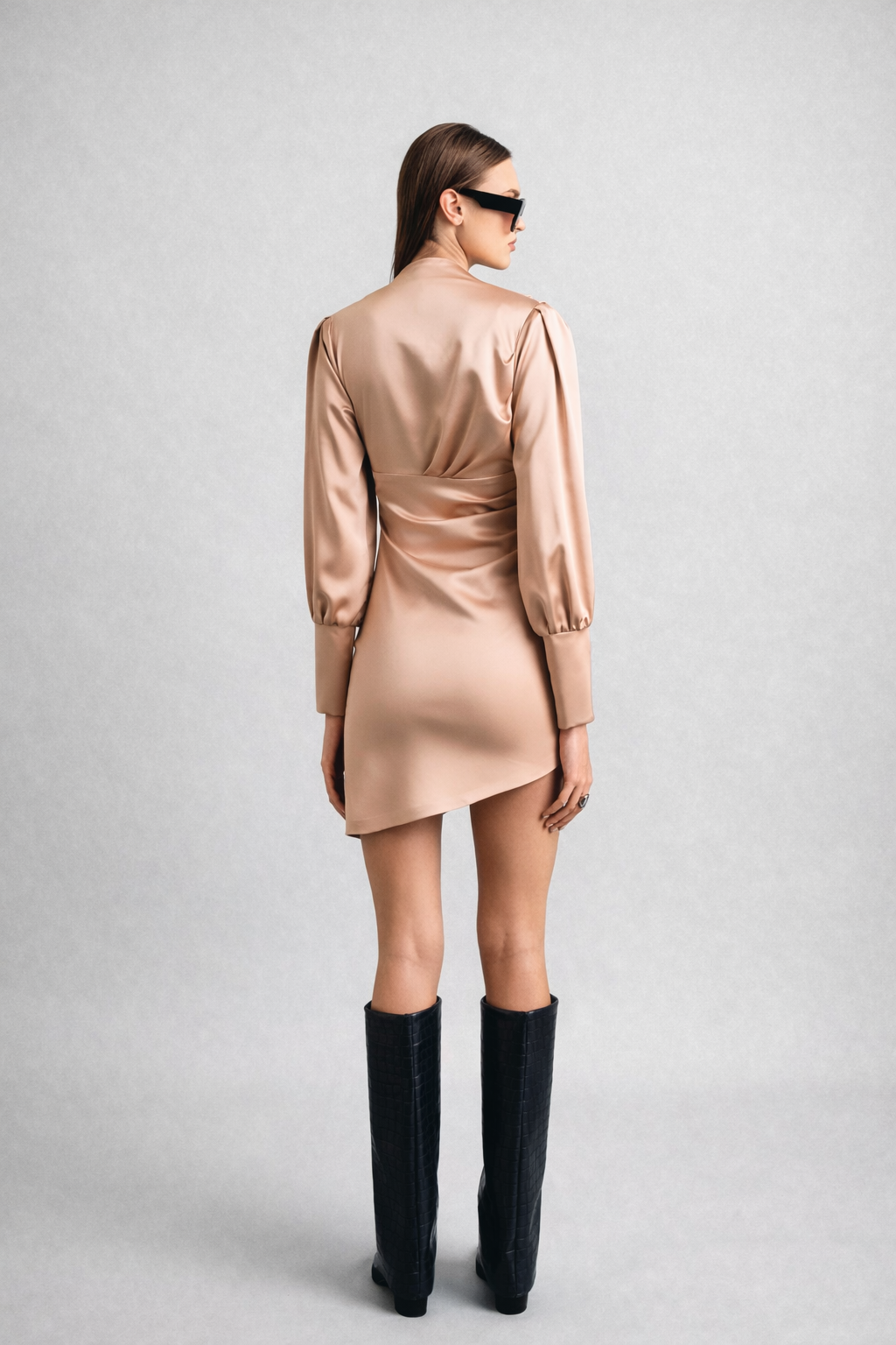 leather dress porn pics Jennifer Faux Leather Dress Nude RTR Boutique.com