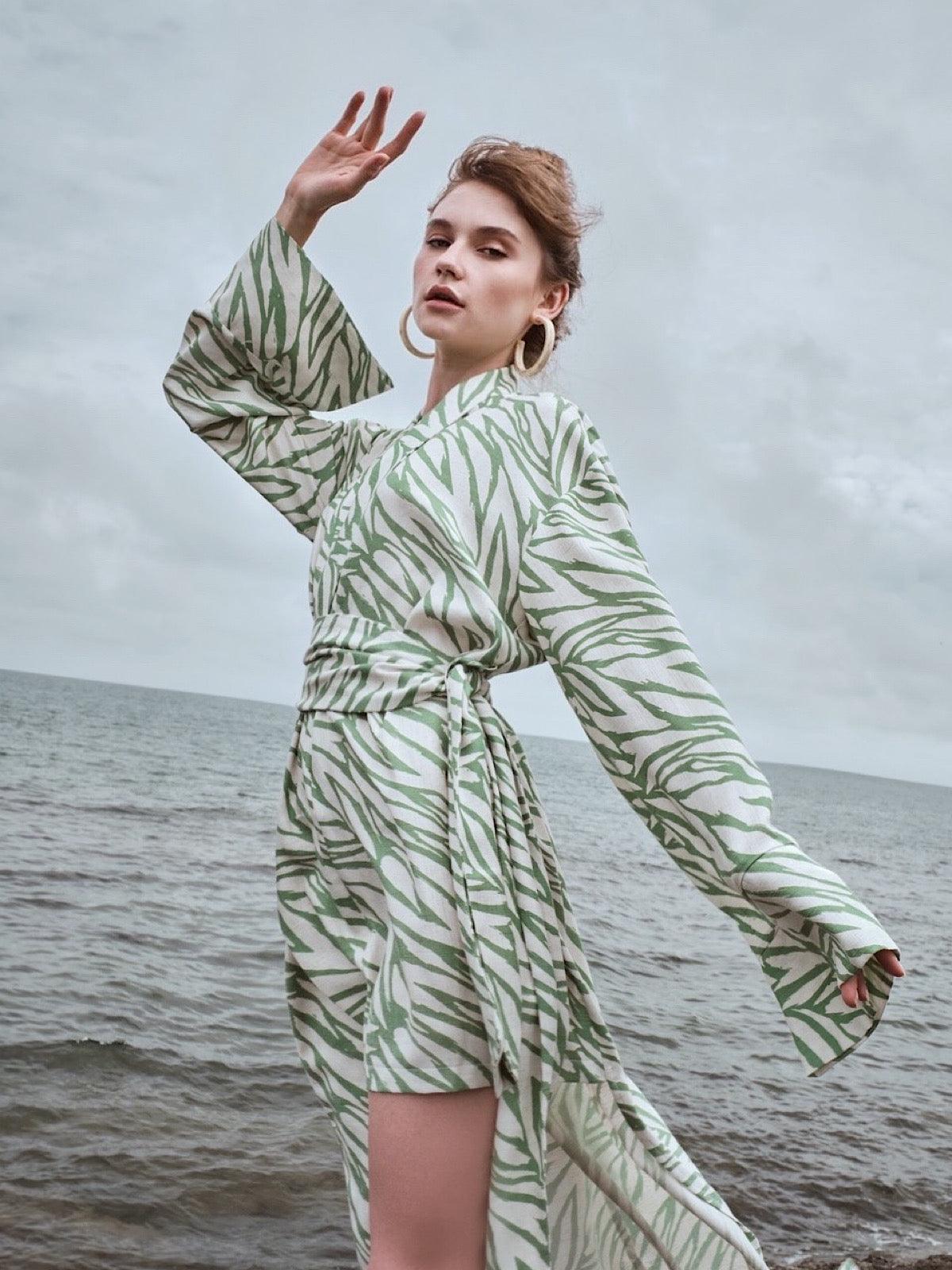 Kate Kimono Elbise Yeşil - twostouch