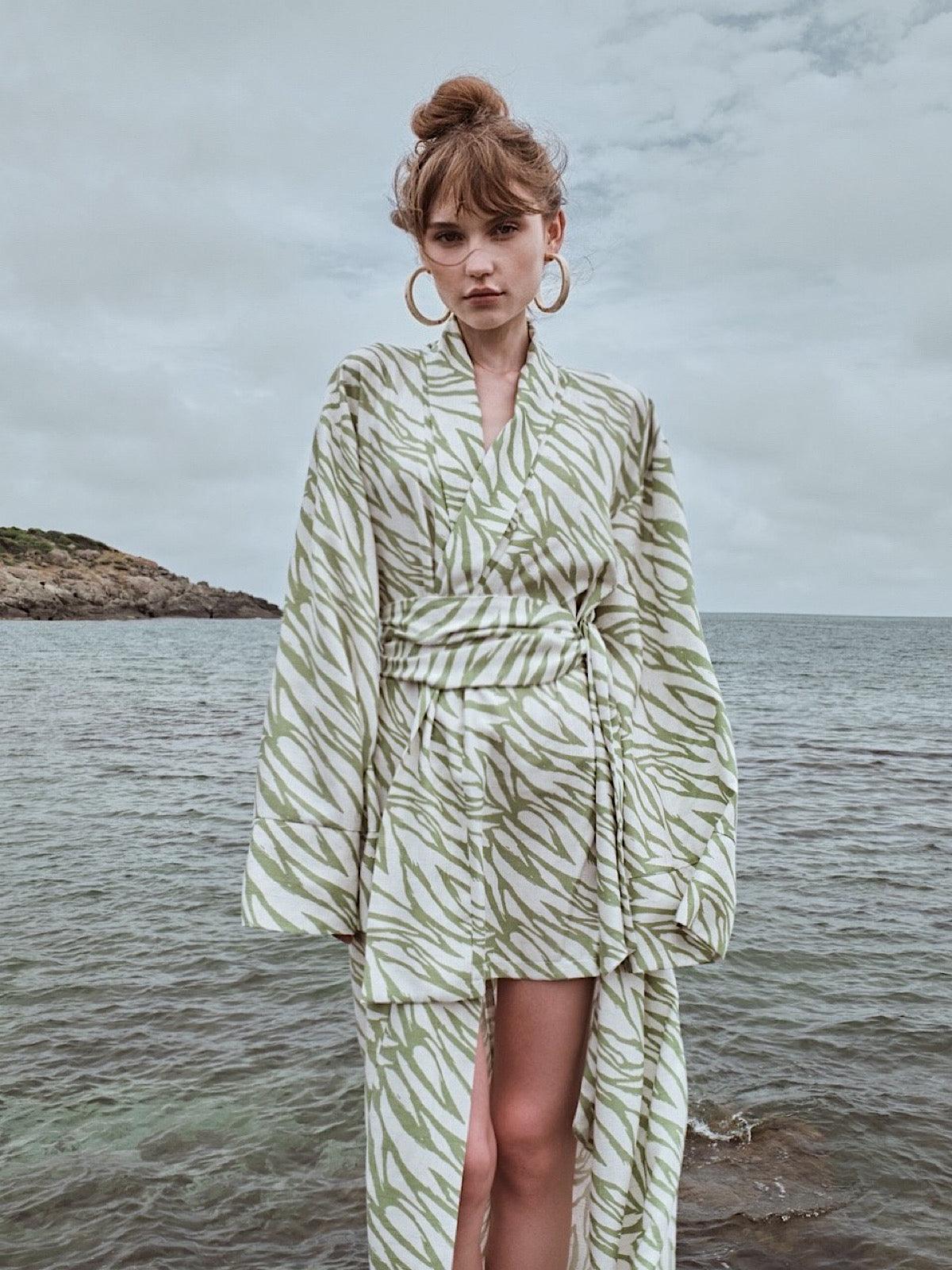 Kate Kimono Elbise Yeşil - twostouch